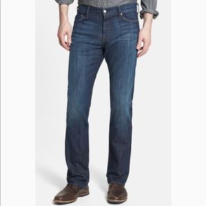 7FAMK Standard Button Fly Straight Leg Dark Wash